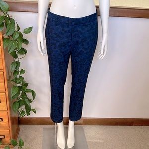 Banana Republic Petite Ryan Blue Jacquard Pants 4P Gently Worn